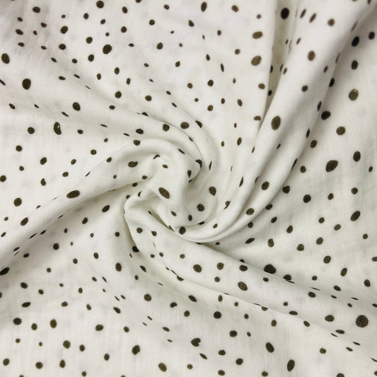 Muslīns - zaļganbrūni punkti 140 g/m²