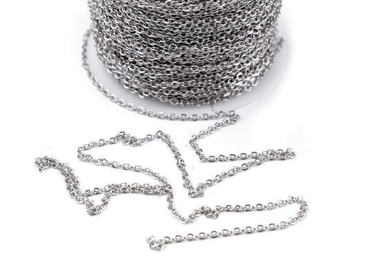 Nerūsējošā tērauda ķēdīte| 1 m garums, platums 1.2 vai 1.5 mm