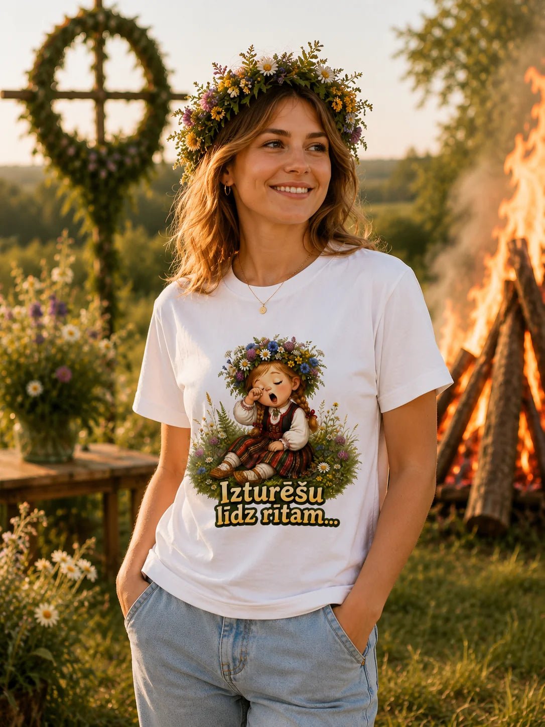 Image of an organic cotton T-shirt “I’ll make it till tomorrow” – available at Charlotte’s Fabrics