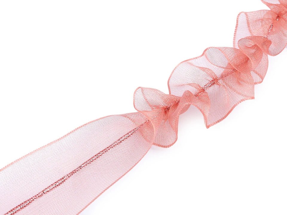 Organza lente ar lureksu | 26 mm, 5 m|dažādu toņu