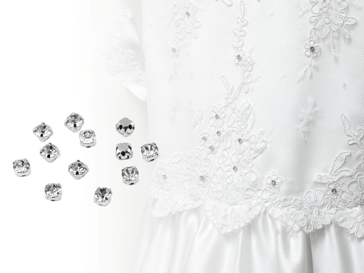 Piešujamie kristāli ar metāla ietvaru | Ø 4,3 mm, 10 gab.