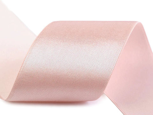 Plakanā gumija satīna 5 cm - pūderrozā