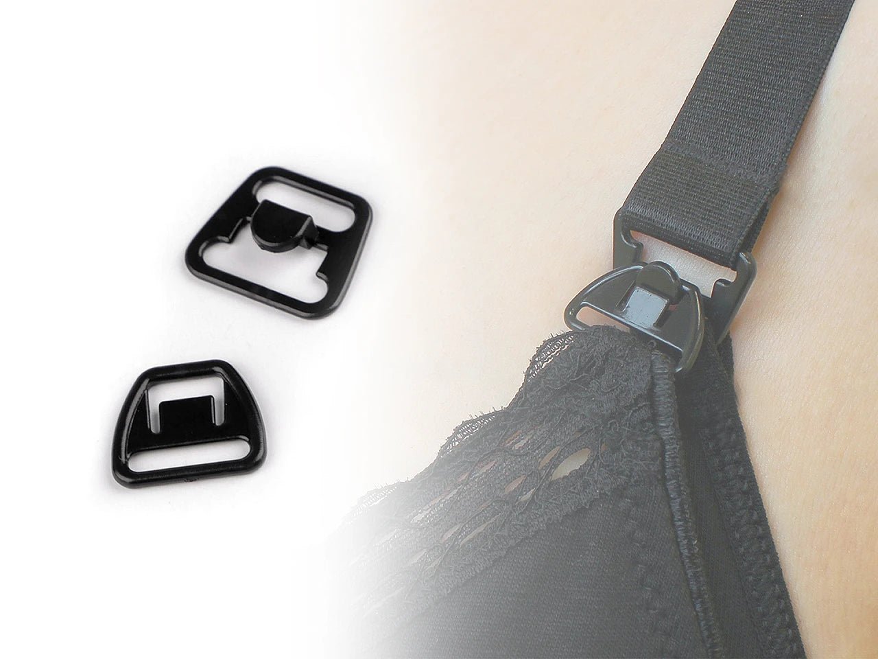 Attēls ar Plastmasas aizdare krūšturiem |12 mm, iepakojums 10 gb. – pieejams Šarlotes audumi