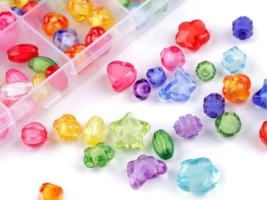 Plastmasas pērlīšu komplekts kastītē |Ø 8–15 mm | 220 gab.