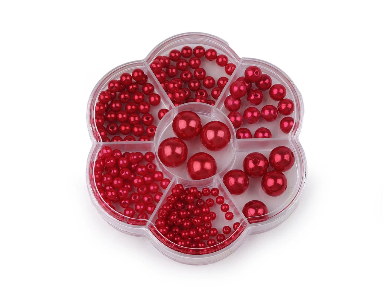 Plastmasas pērlīšu komplekts– puķes formas kastītē