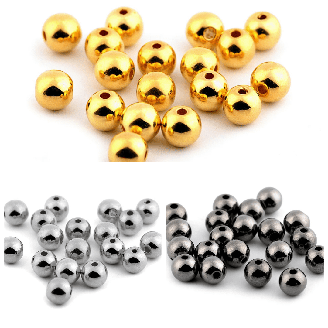 Plastmasas pērlītes ar metālisku spīdumu Ø8 mm 20 g| dažādu toņu