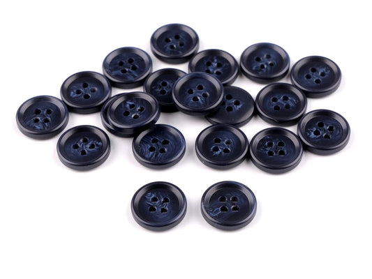 Plastmasas pogas 15 mm - tumši zilas