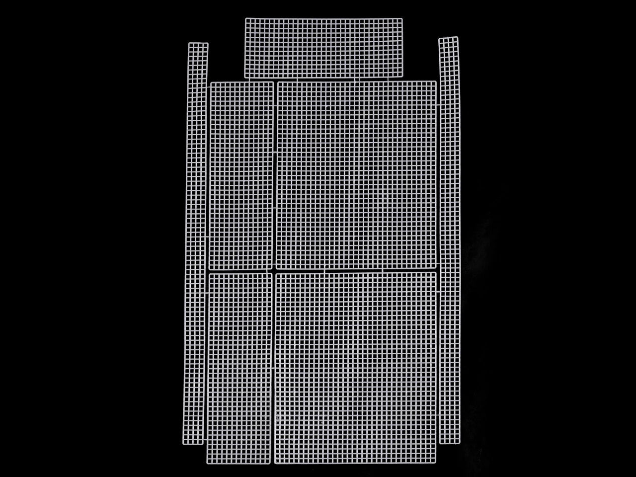 Plastmasas režģis (kanva) somas izgatavošanai | 20 × 24 × 8 cm | Ar rokturiem