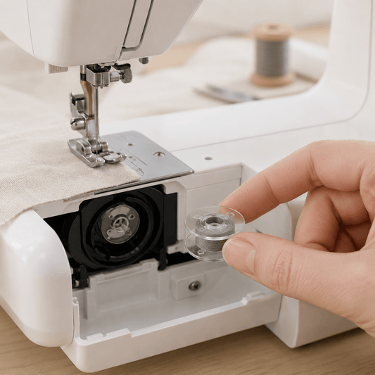Attēls ar Plastmasas spolīte plakana šujmašīnām Ø 20,4 mm-komplekts 10 gab. – pieejams internetā Šarlotes audumi