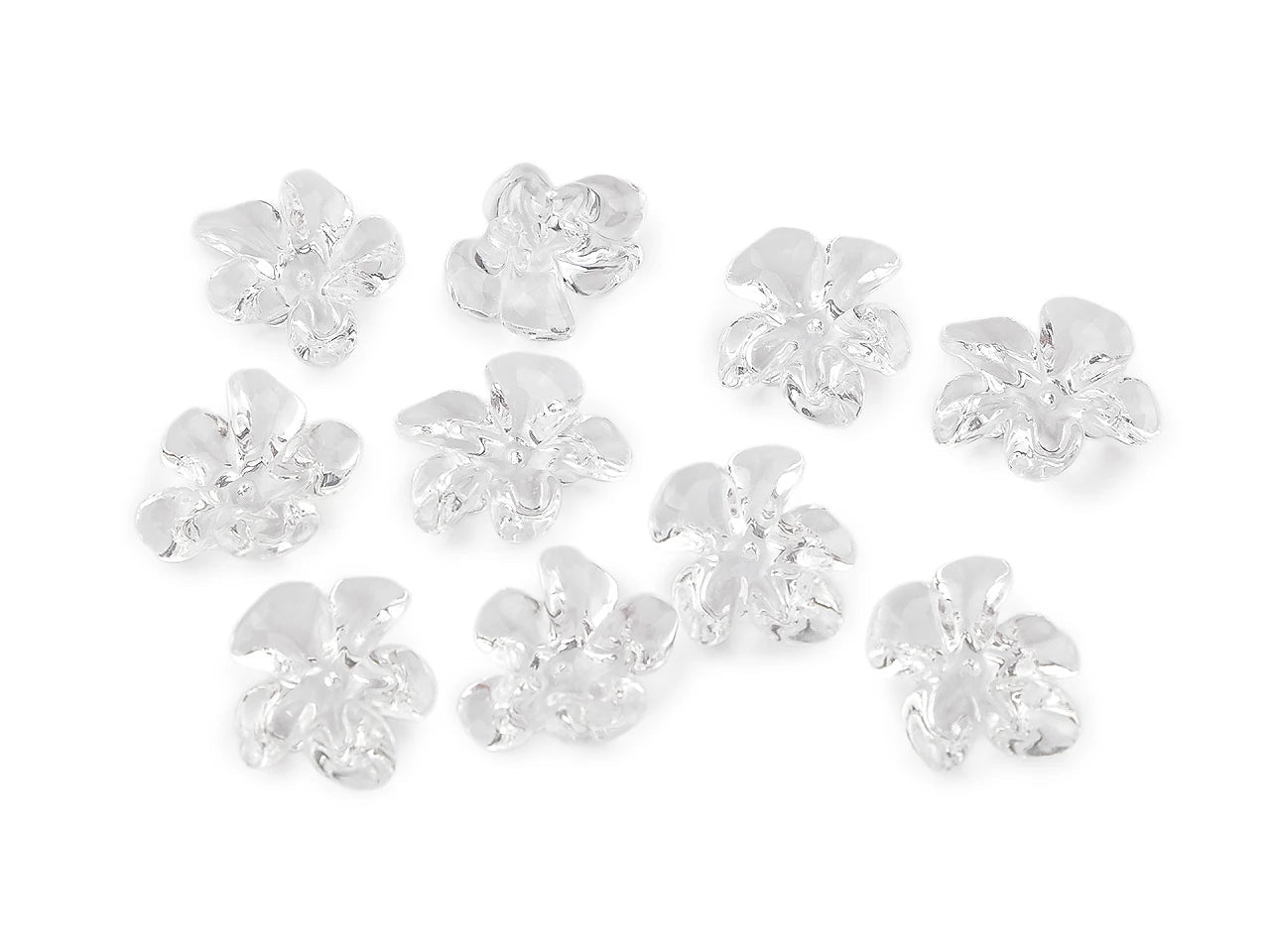 Image with plastic flower beads Ø25 mm – available online at Charlotte Fabrics