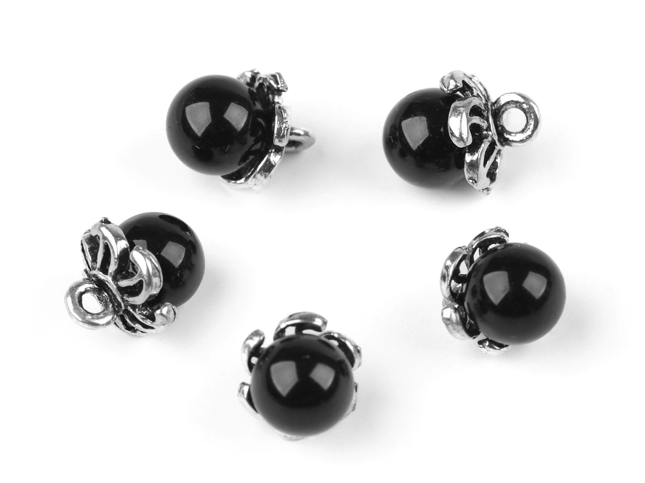 Attēls ar Pogas ar pērļu spīdumu un metāla maliņu | Ø9 mm |dažādu toņu – pieejams Šarlotes audumi