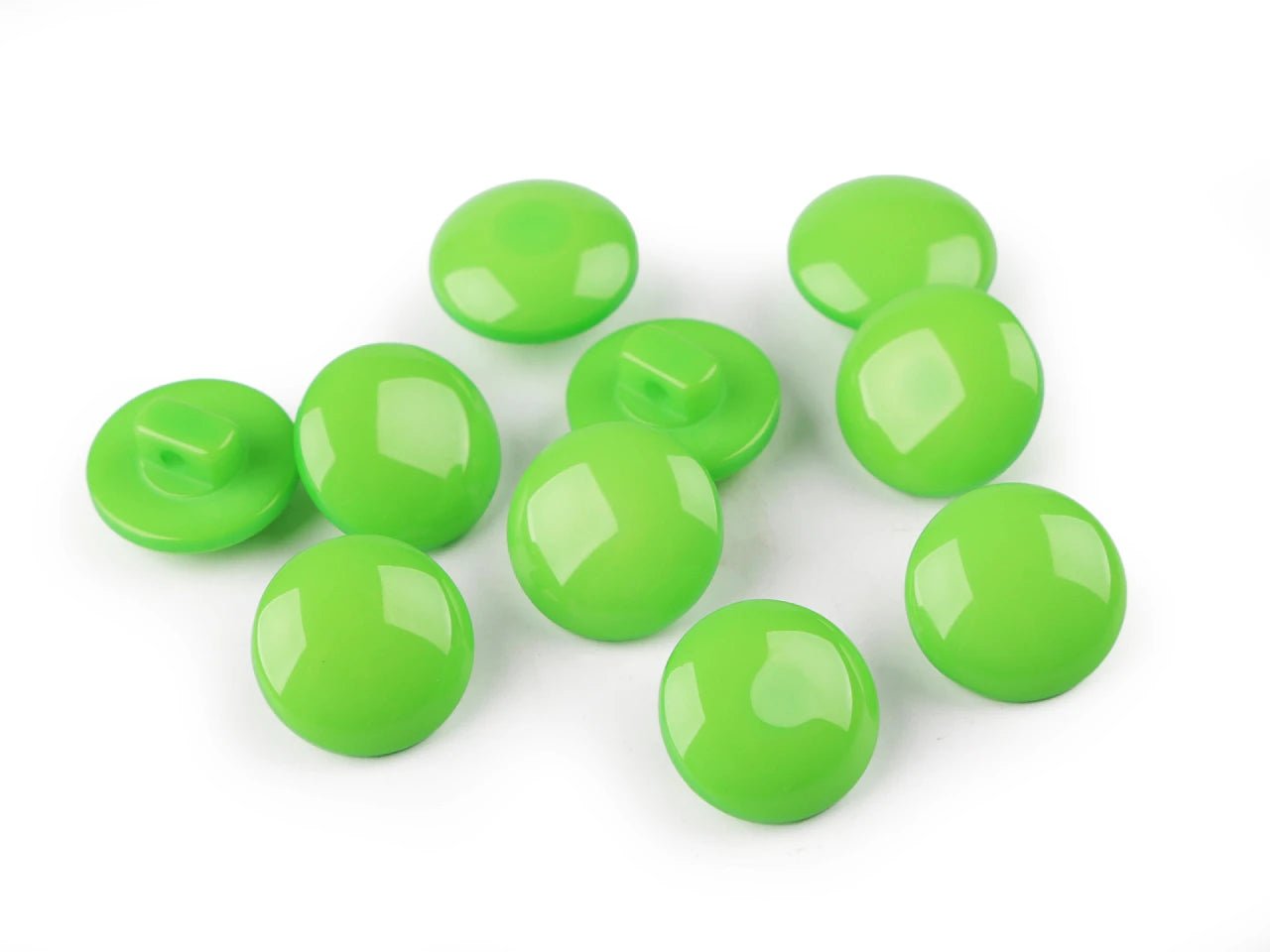 Pogas uz kājiņas 12.5 mm - koši zaļas