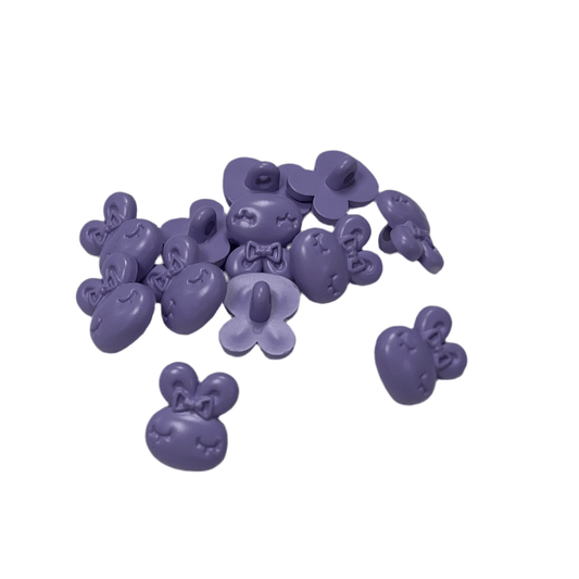 Pogas uz kājiņas 15 mm - lillā zaķītis