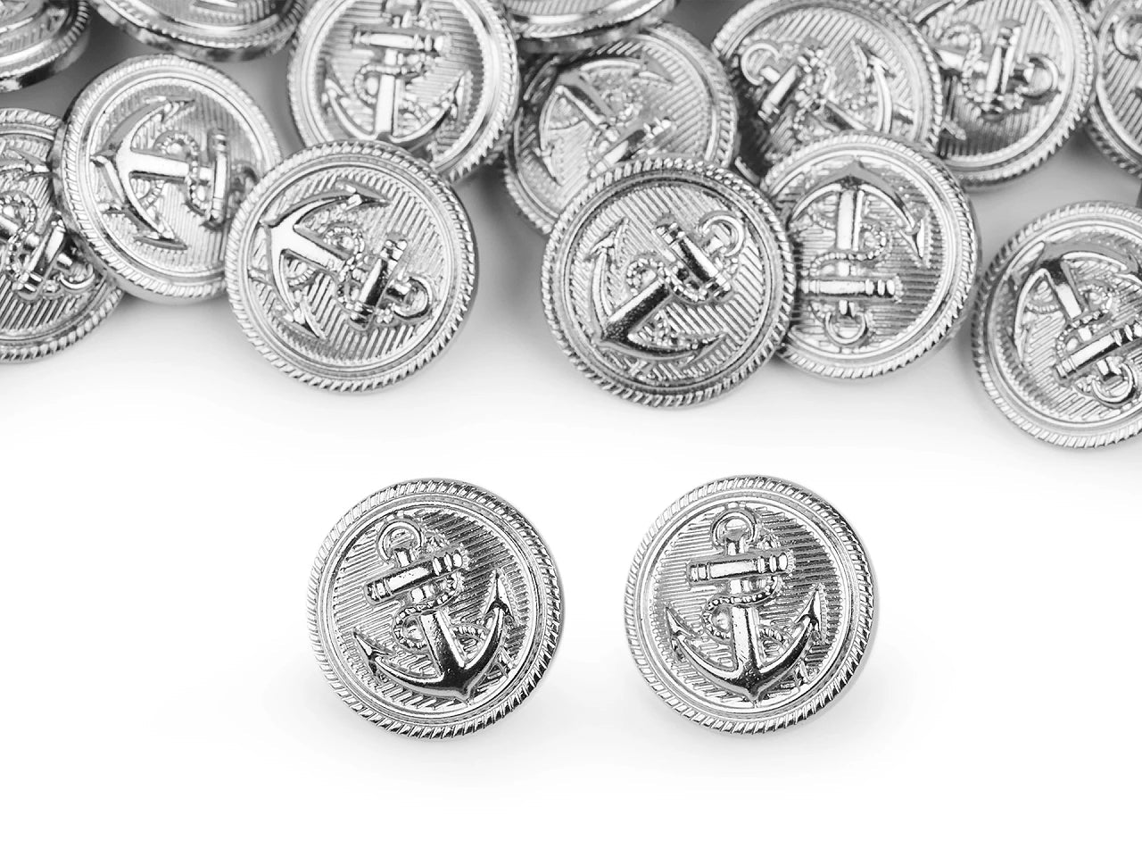 Pogas uz kājiņas 22 mm - sudraba enkurs