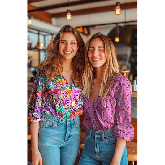 Premium 100% kokvilnas audums - košs ziedu motīvs 115 g/m²