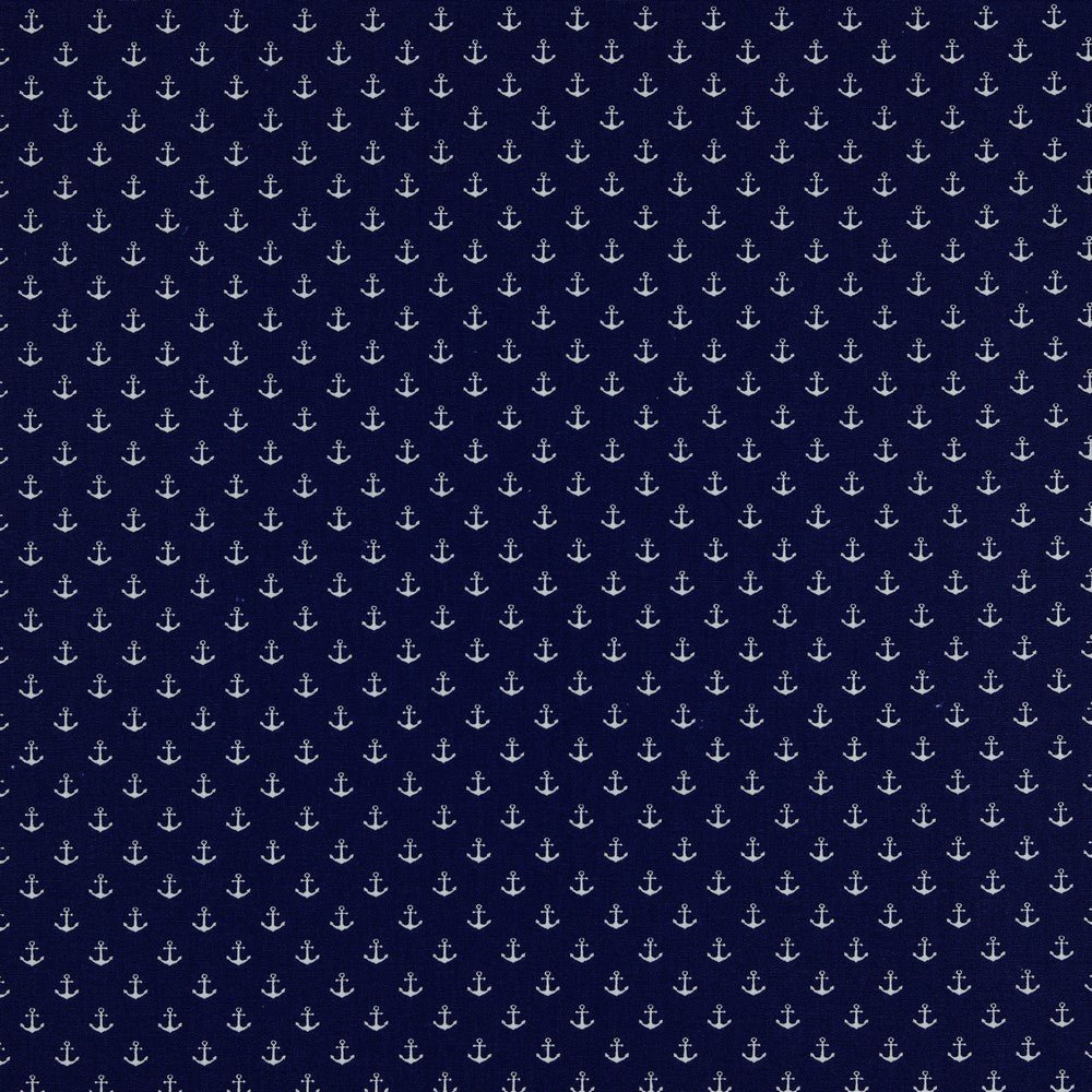 Premium 100% kokvilnas audums - mazi enkuri 115 g/m²