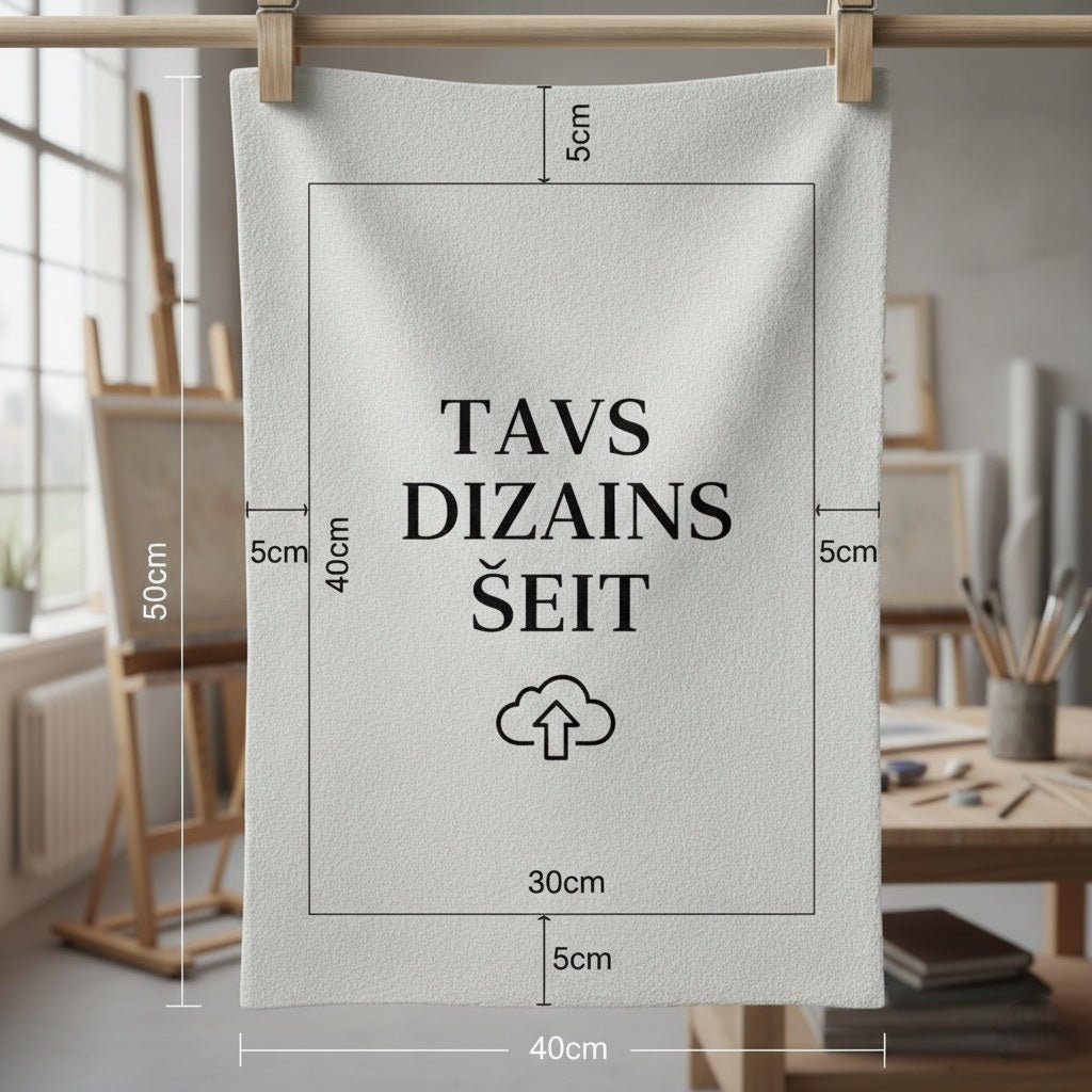 Attēls ar Premium Kokvilnas auduma paneļa apdruka ar Tavu dizainu 30 × 40 cm – pieejams Šarlotes audumi