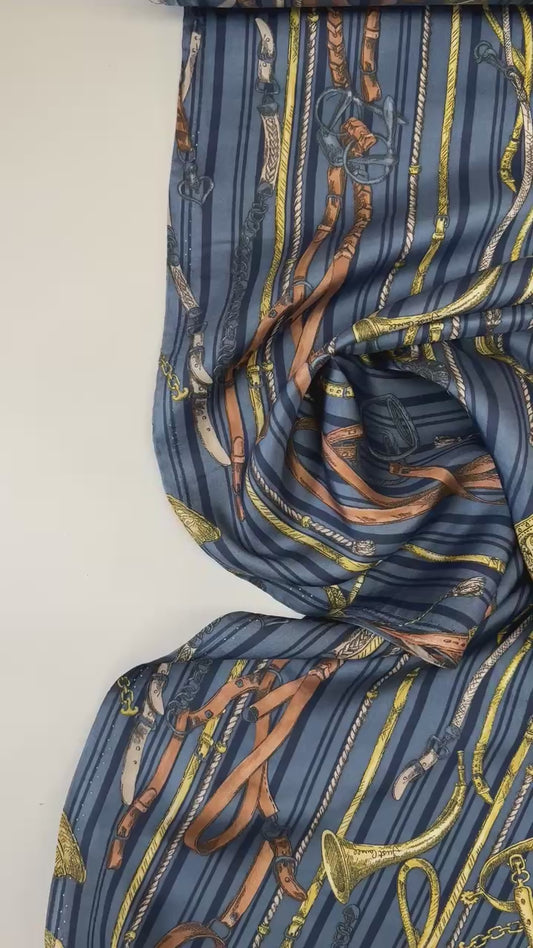 100% Zīda satīns- grafiska apdruka 55 g/m²