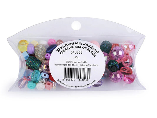 Radošs pērlīšu komplekts |plastmasa, stikls, metāls | 80 g