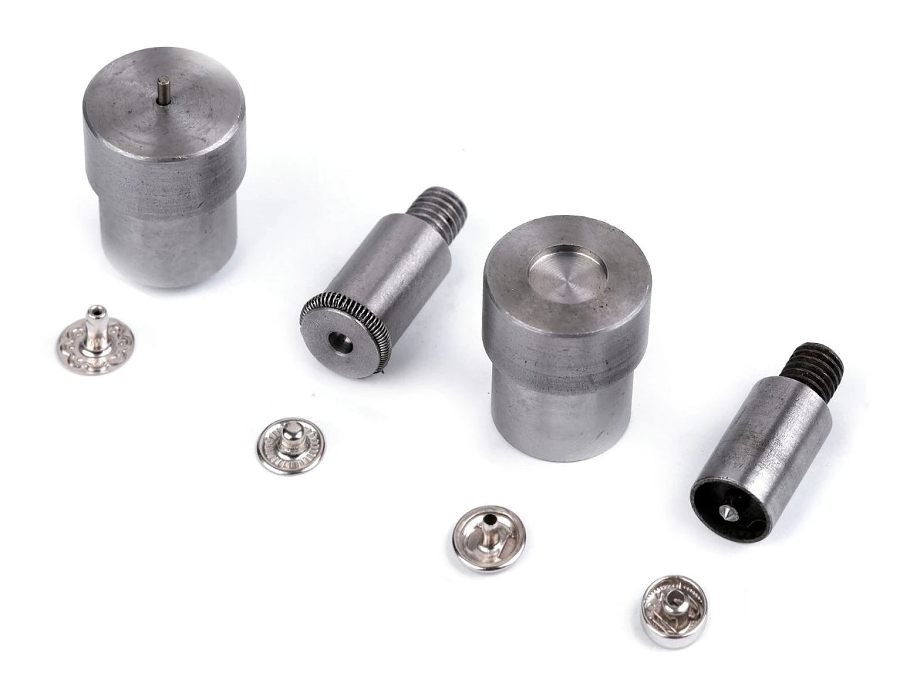 Rokas preses uzgaļu komplekts metāla spiedpogām Ø10 / 12 / 15 mm