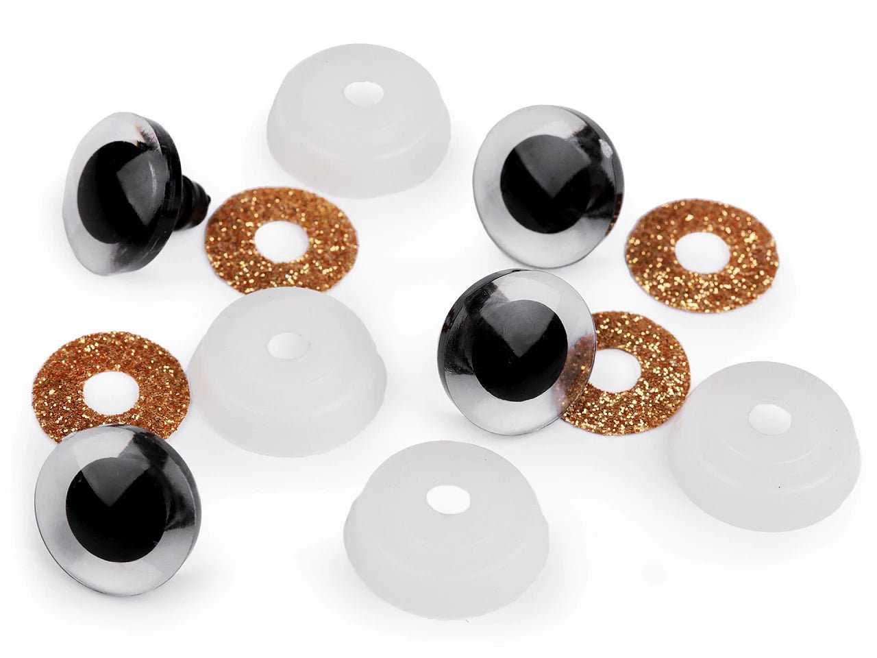 Rotaļlietu acis Ø20 mm - zelta (iepakojumā 2 pāri)