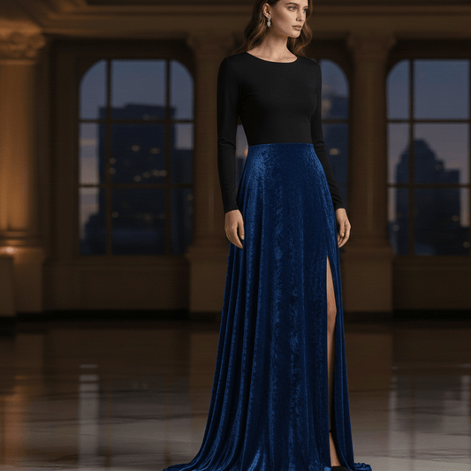 Attēls ar Samts ar elastānu - karaliski zils 240 g/m² – pieejams Šarlotes audumi