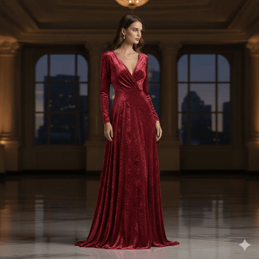 Attēls ar Samts ar elastānu - sarkans 240 g/m² – pieejams Šarlotes audumi