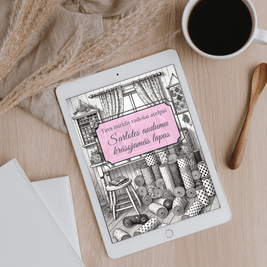 Šarlotes audumu krāsojamās lapas – Tavs mirklis radošai atelpai