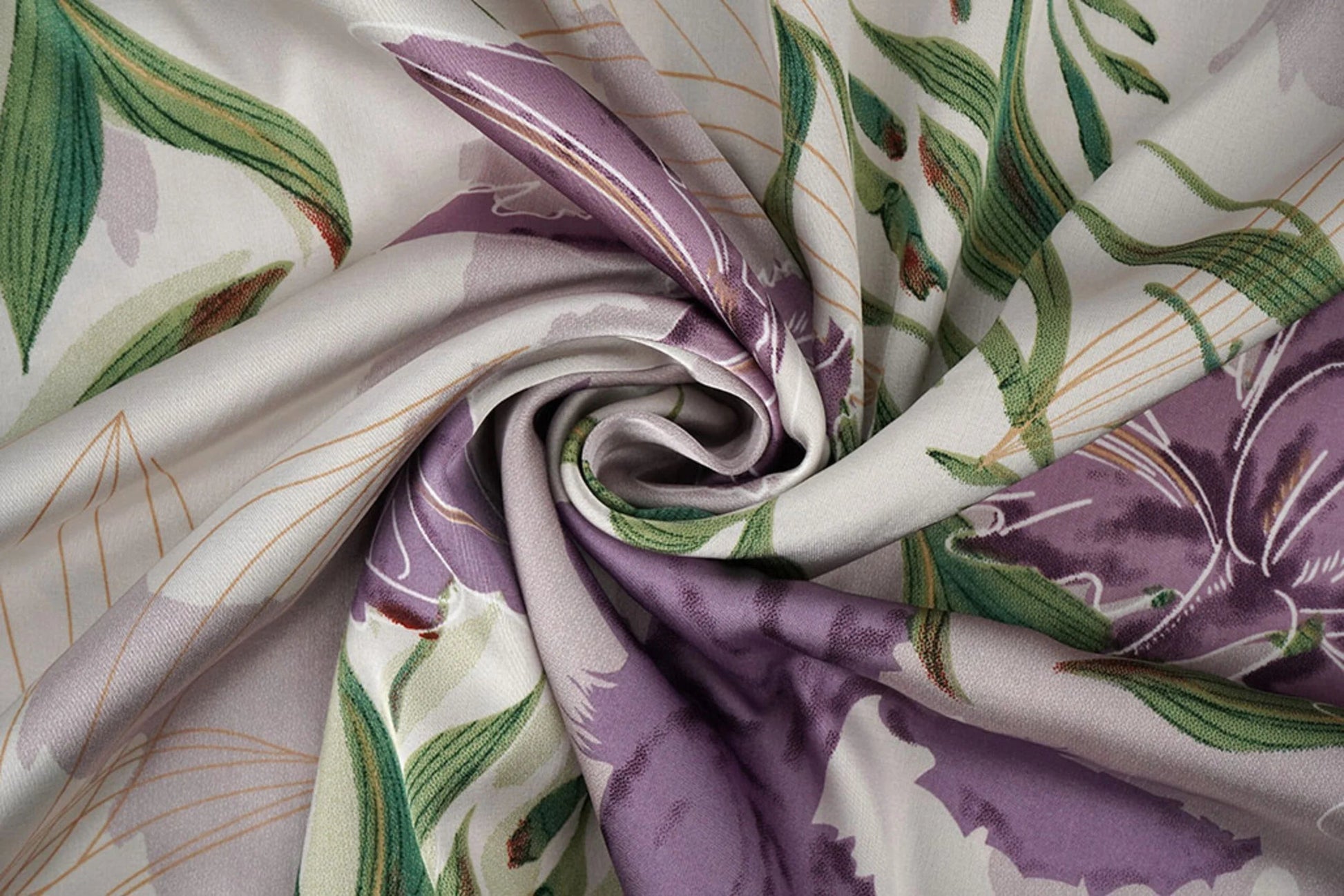 Satīns ar elastānu - lillā orhidejas 80 g/m²