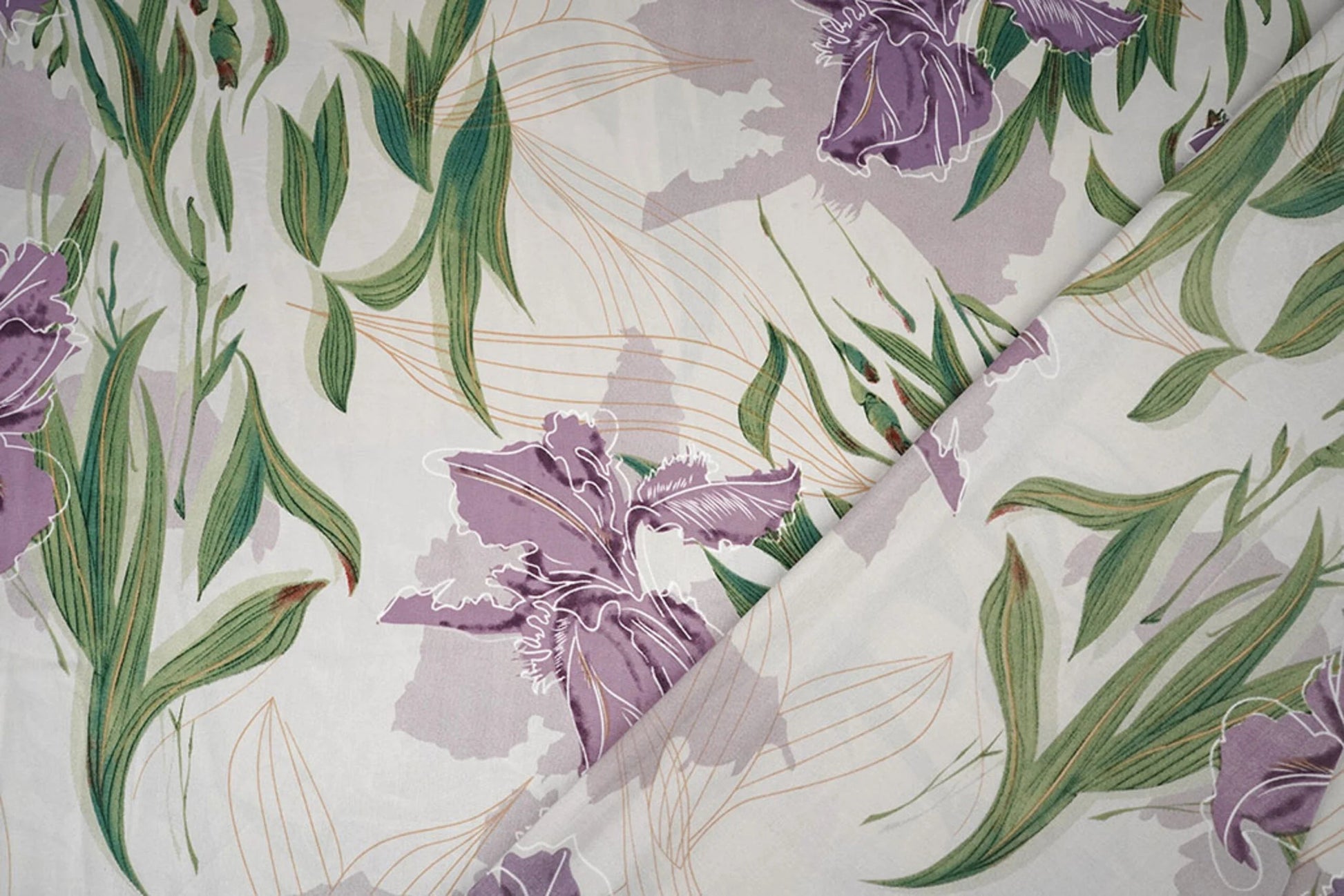 Satīns ar elastānu - lillā orhidejas 80 g/m²