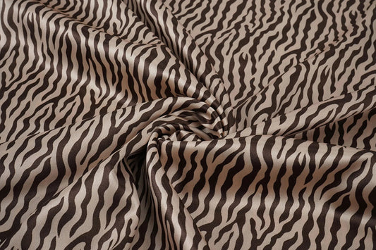 Satīns ar elastānu - zebra 80 g/m²