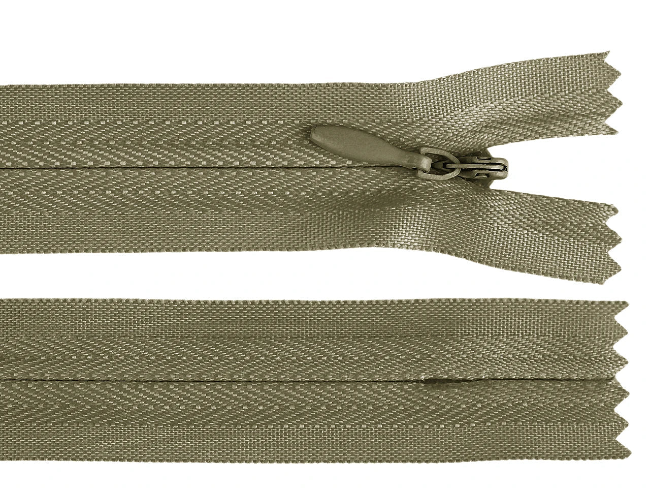 Hidden zipper in olive green – available at Charlotte's Fabrics