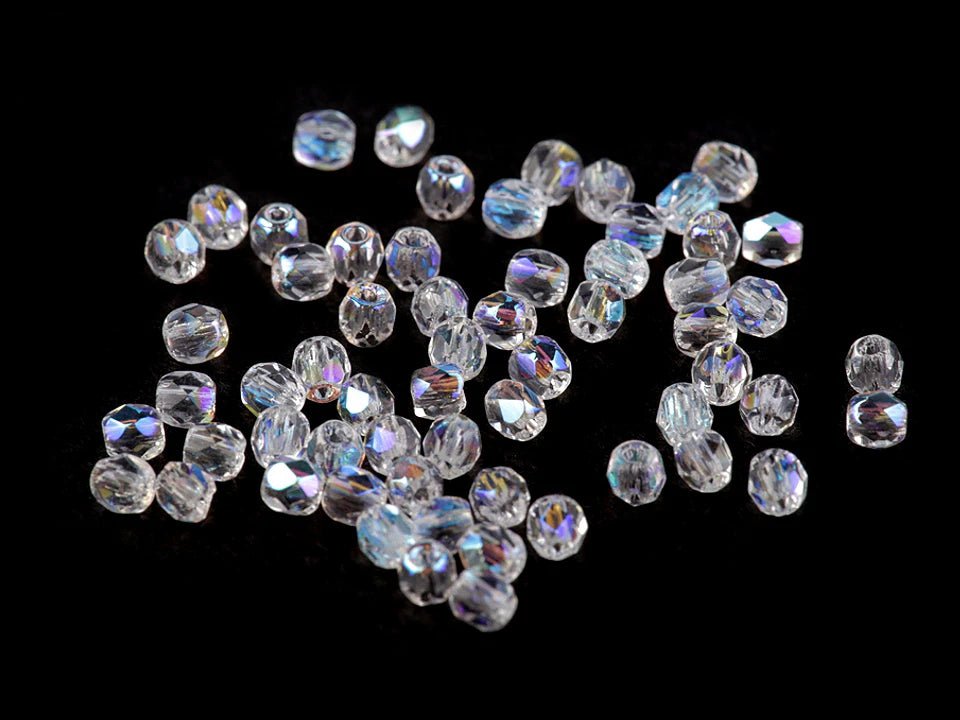 Slīpētas Čehu stikla pērlītes 3 mm - dažādas krāsas 5 g