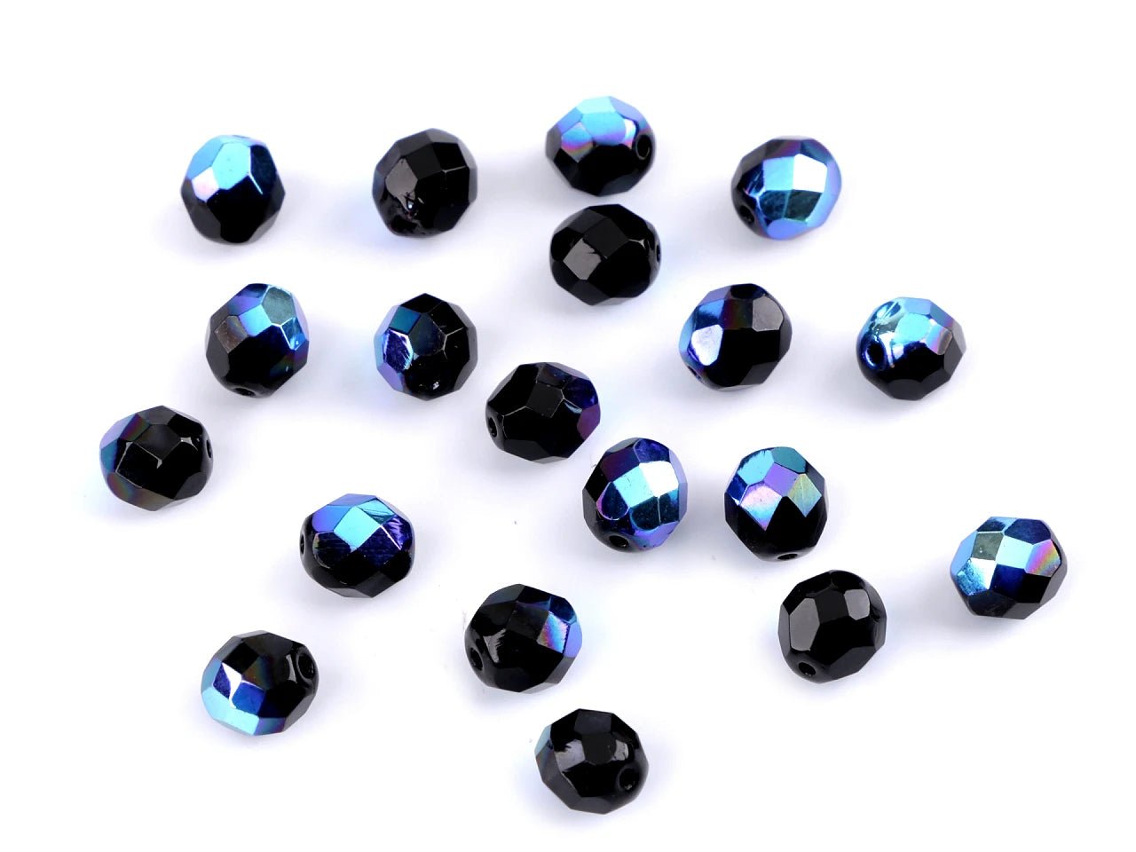 Slīpētas Čehu stikla pērlītes 8 mm - dažādas krāsas 20 g