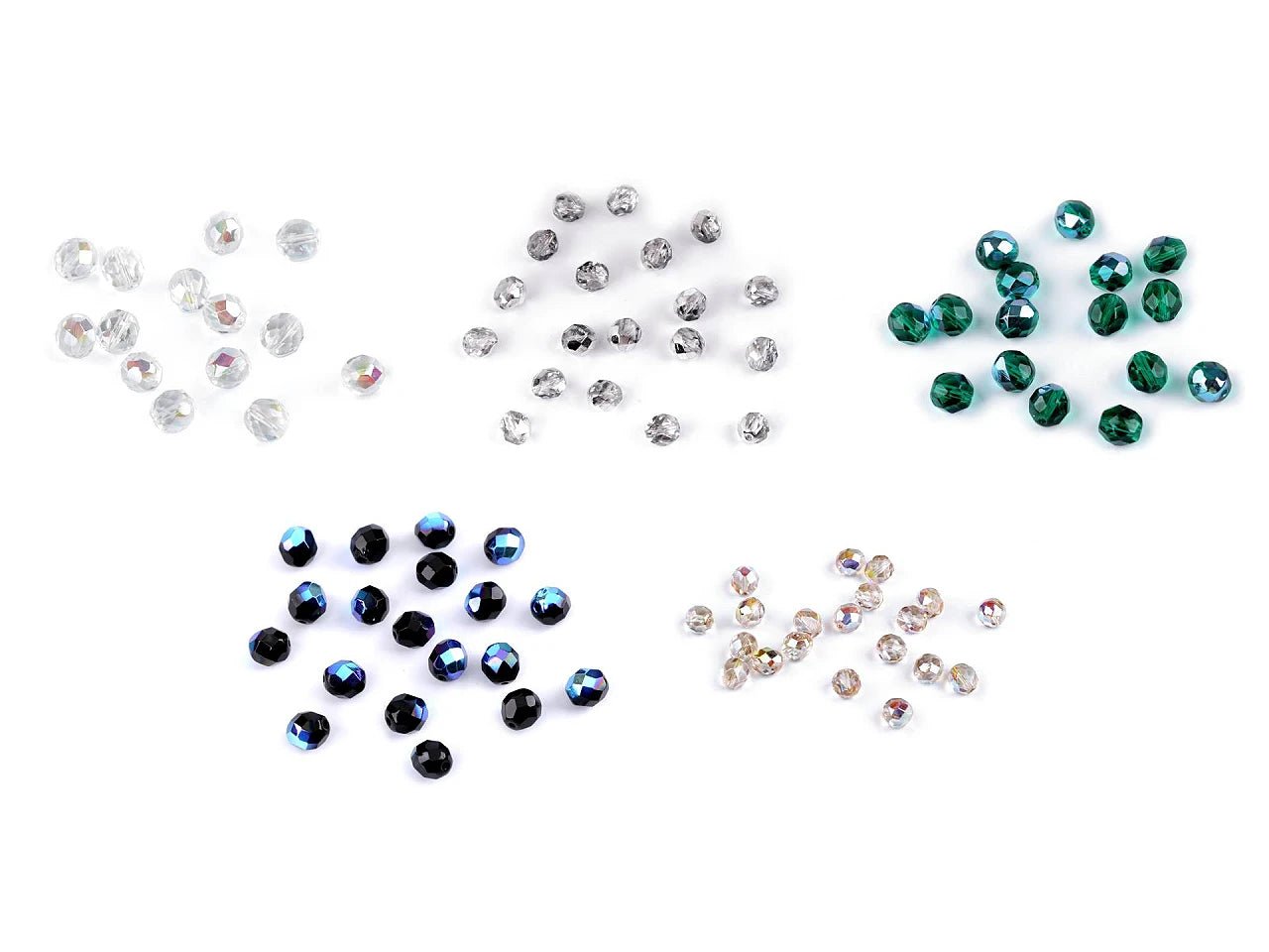 Slīpētas Čehu stikla pērlītes 8 mm - dažādas krāsas 20 g