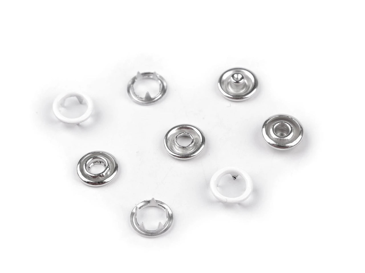 Spiedpogas metāla Ø10 mm 50 gab| dažādu krāsu