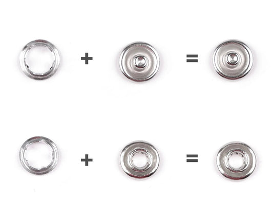 Spiedpogas metāla Ø10 mm 50 gab| dažādu krāsu