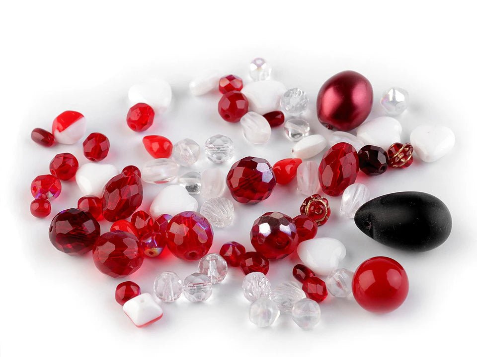 Stikla pērlītšu mix , Ø3 - 20 mm, dažādi izmēri, 50 g - dažādu krāsu varianti