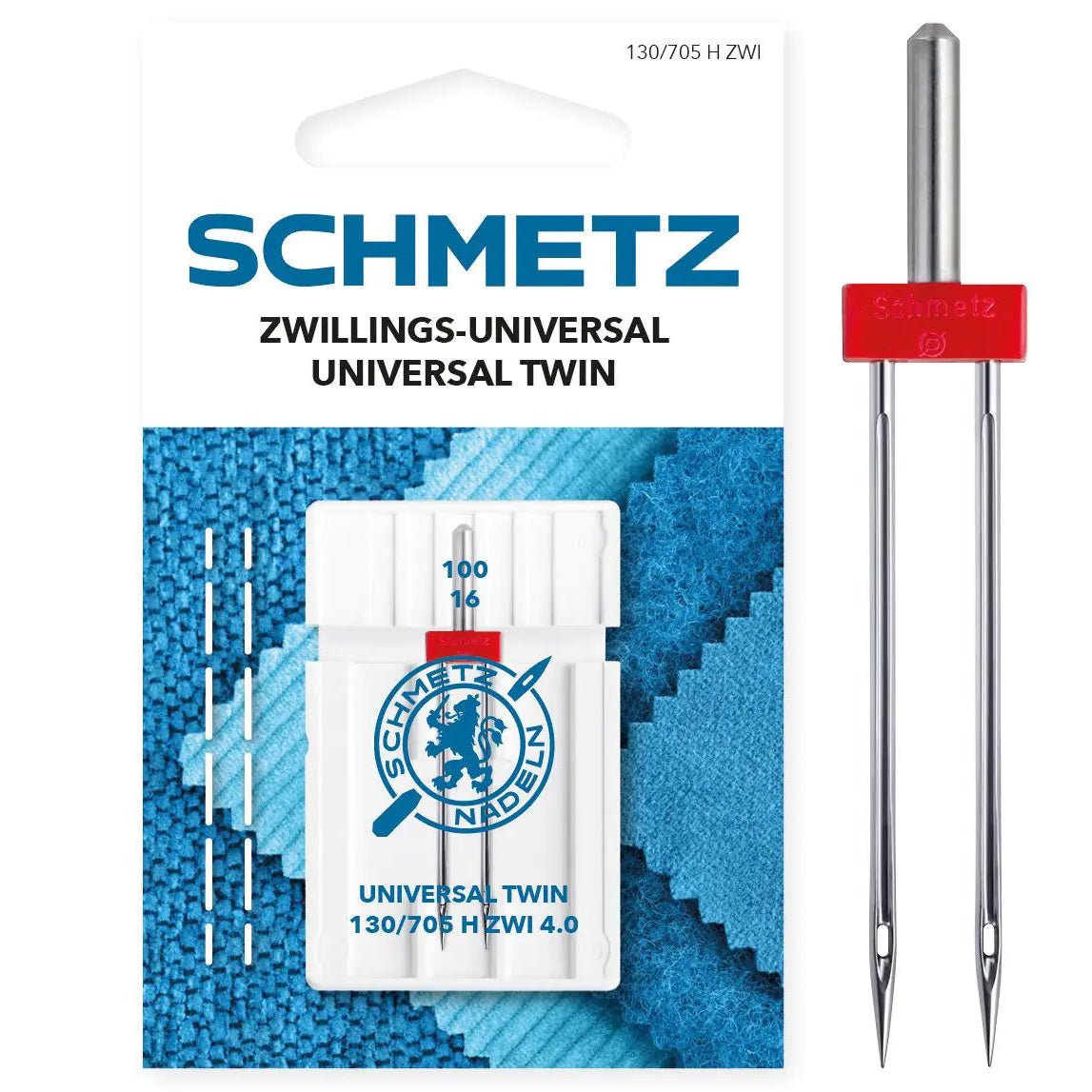Šujmašīnu adata dubultā universālā SCHMETZ UNIVERSAL TWIN ZWI - Nr.4/100