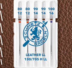 Šujmašīnu adatas ādai SCHMETZ LEATHER - Nr.80/90/100 (5gab.)