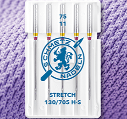 Šujmašīnu adatas elastīgai trikotāžai SCHMETZ STRETCH - Nr.75 (5gab.)