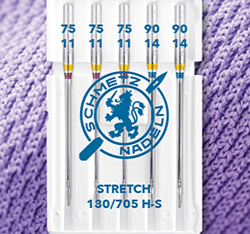 Šujmašīnu adatas elastīgai trikotāžai SCHMETZ STRETCH - Nr.75/90 (5gab.)