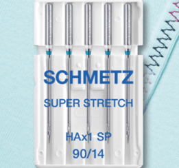 Šujmašīnu adatas ļoti elastīgai trikotāžai SCHMETZ SUPER STRETCH - Nr.90 (5gab.)