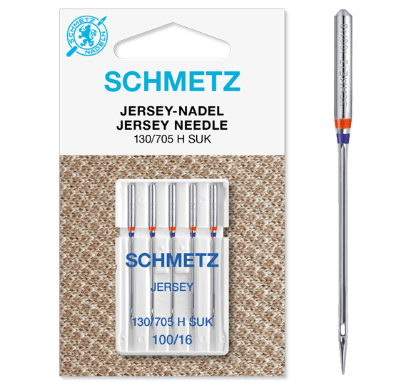 Šujmašīnu adatas trikotāžai SCHMETZ JERSEY - Nr.100 (5gab.)