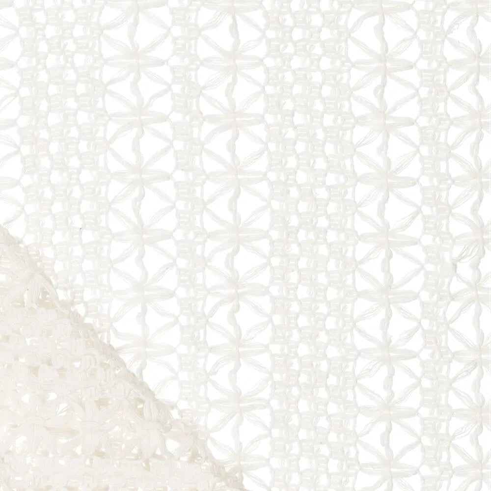 Tamborēts Mežģīņu audums - piena balts 230 g/m²