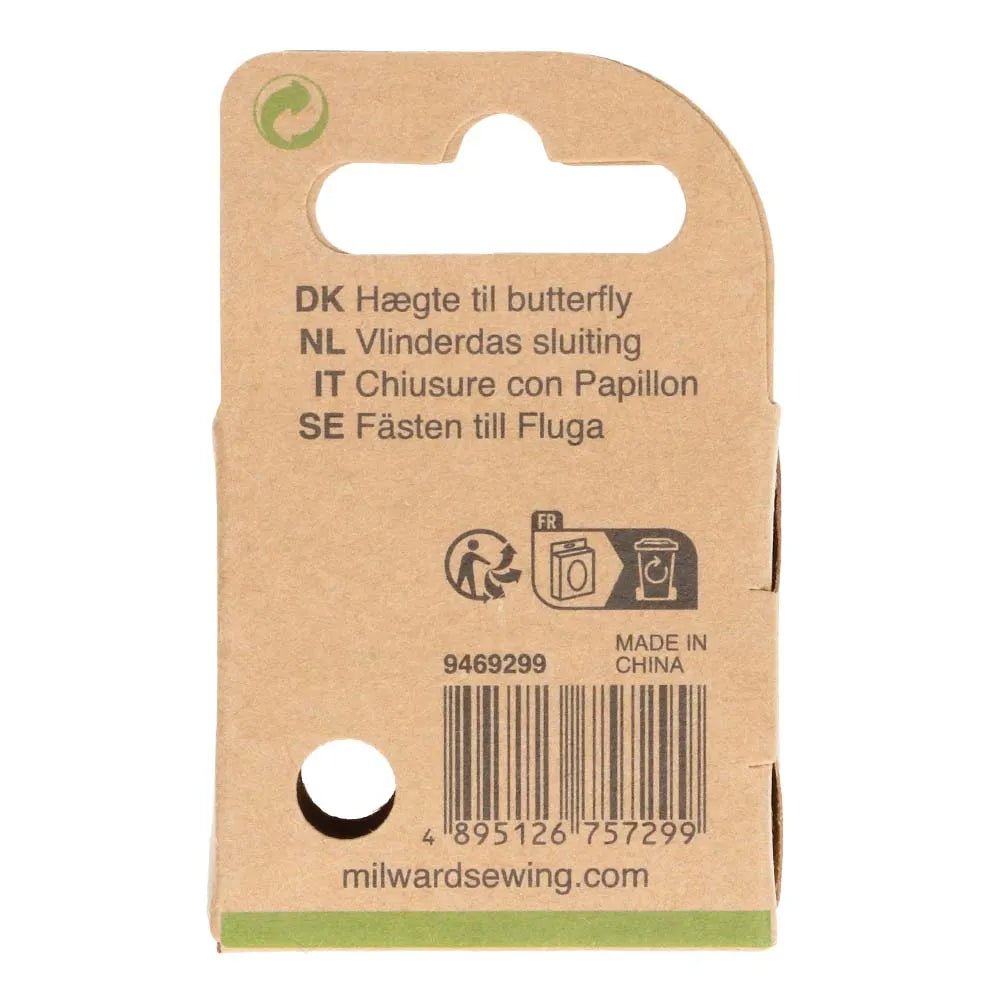 Tauriņa kaklasaites aizdares (melna, 2 komplekti) Milward