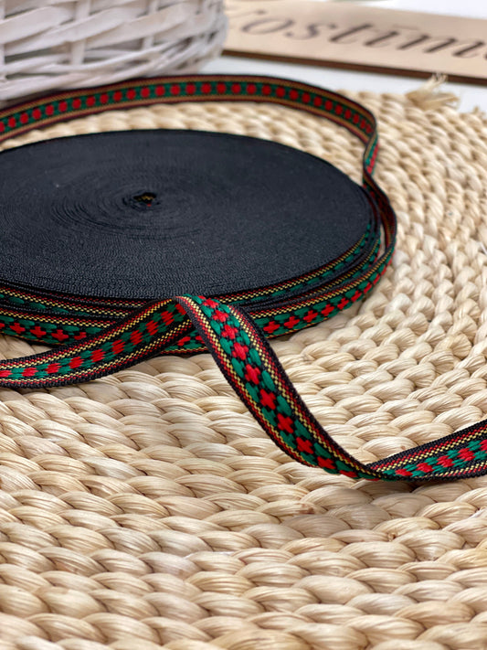 Tautiskā lente, josta 15 mm - ornamenti - LV