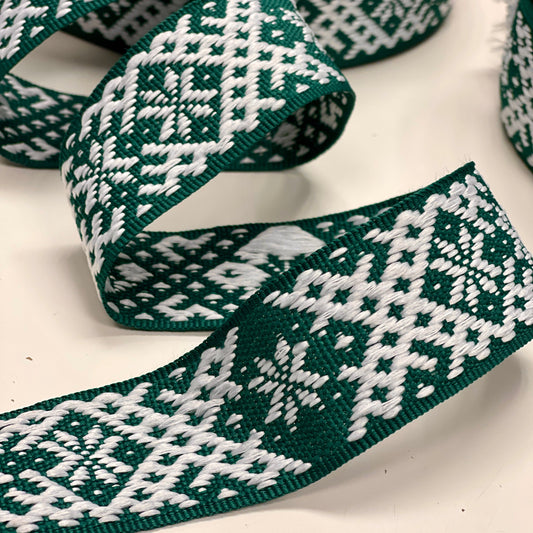 Tautiskā lente, josta 40mm - zaļa - LV