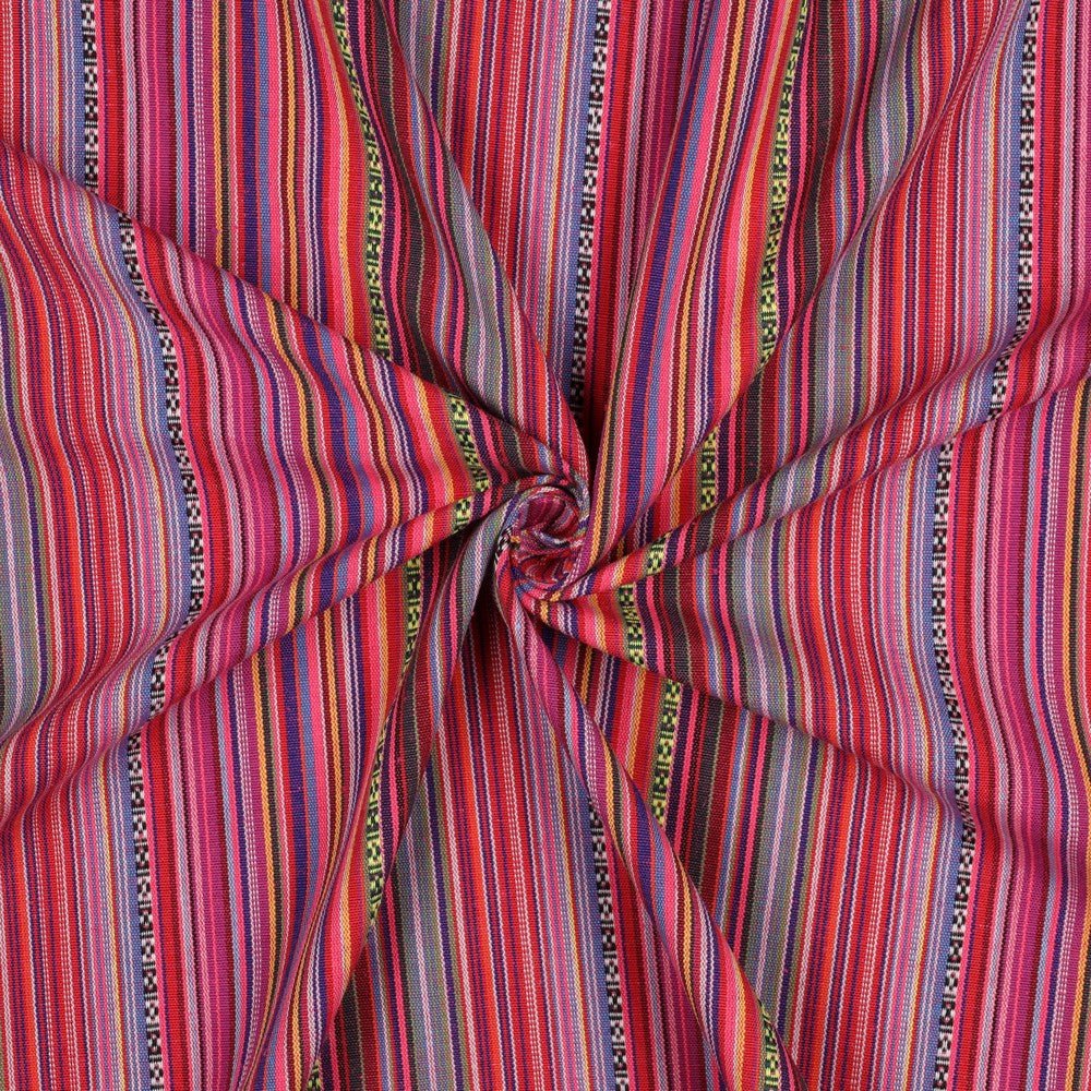 Tautiska raksta audums - rozīgie toni 200 g/m²