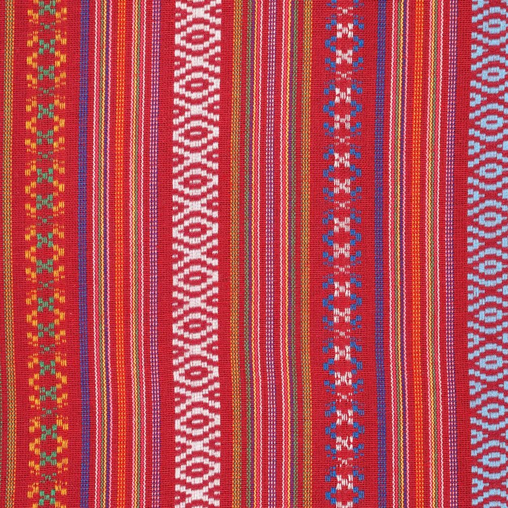 Tautiska raksta audums - sarkanie toņi 200 g/m²